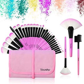 Juego de brochas de maquillaje, 32 brochas de maquillaje profesionales para sombra de ojos, base, colorete, labios, maquillaje, polvo, cosméticos,... 