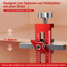 2-in-1 Adjustable Cabinet Door Mounting Aid: Robust and Easy Cabinet Installation Aluminium Alloy Positioner with 3 Drills for Installing Cabinet Doors (1, Red)