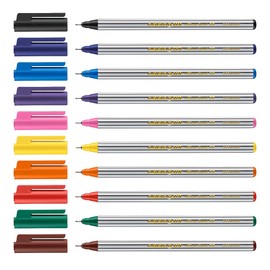 Edding 89 Office Fine Liner – 7 + 3 Free Pack of 10 – 0.3 mm Line – for Precise Writing and Drawing School, Office, Home Office