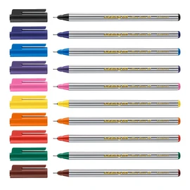 Edding 89 Office Fine Liner – 7 + 3 Free Pack of 10 – 0.3 mm Line – for Precise Writing and Drawing School, Office, Home Office