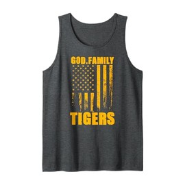 Mount Pleasant Tigers God. Family. Vintage USA Flag Tank Top