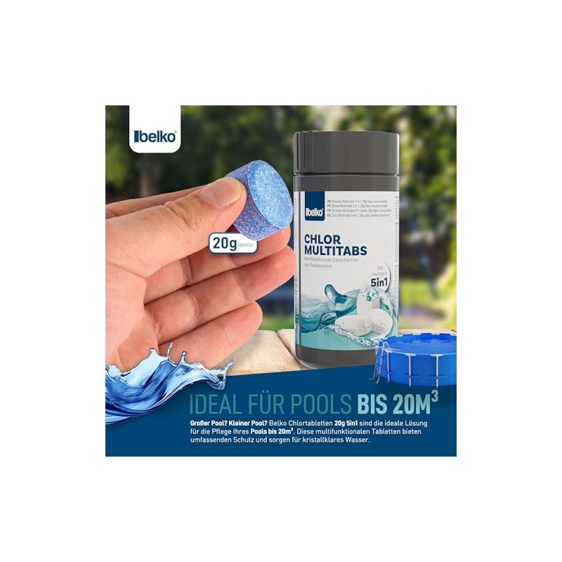 Belko® Tabletas Cloro 5 en 1 para Piscina | Pastillas
