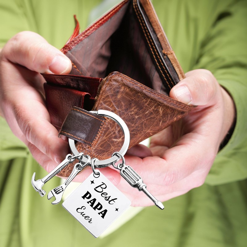 Best Papa Gift Keychain, Dad Birthday Father's Day Gift with