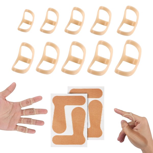 LUTER Pack of 10 Oval Finger Splint with 2 Thumb