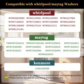2025 Upgraded W11400156 Washer Suspension Rods Kit –W111807091, WTW7120HW0 – Compatible with Whirlpool, Kenmore & Maytag Replaces PD00065760, AP6976426, PS12731247, EAP12731247