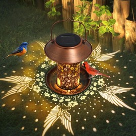 Bird Feeders for Outdoors Hummingbird Solar Lanterns Outdoor Waterproof Hanging Garden Decor Birthdays Gifts for Women Mom Metal Solar Decoration Outside for Yard, Patio, Lawn, Pathway | Tepaken