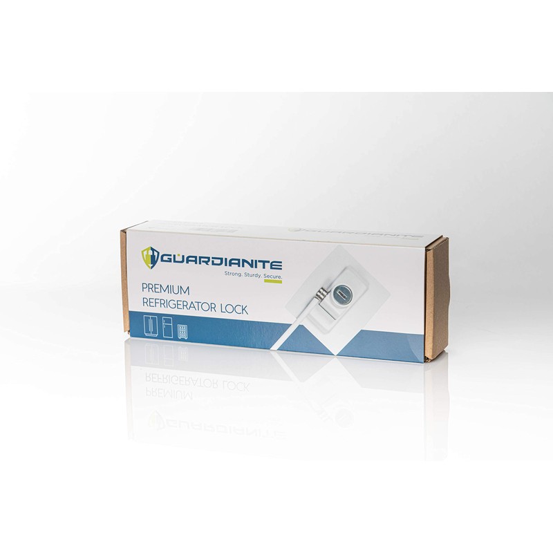 Guardianite Premium Refrigerator Lock with Built-in Keyed Lock (White)