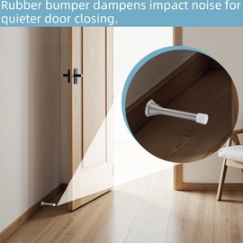 25 Pack Door Stop Tips & Caps 0.39" White Rubber Door Stop Replacement - Universal Door Stopper Rubber Tip,Bumper Spring/Hinge Wall-Mount Door Bumper Protector,Quiet Close Baseboard Wall Protection