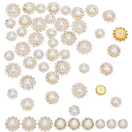 GORGECRAFT Pack of 120 Sew-On Flowers Beads Shoe Flowers Gold Claw Rhinestones Flat Back Rhinestones for Dance Costumes Crafts Clothing Jewellery Dress