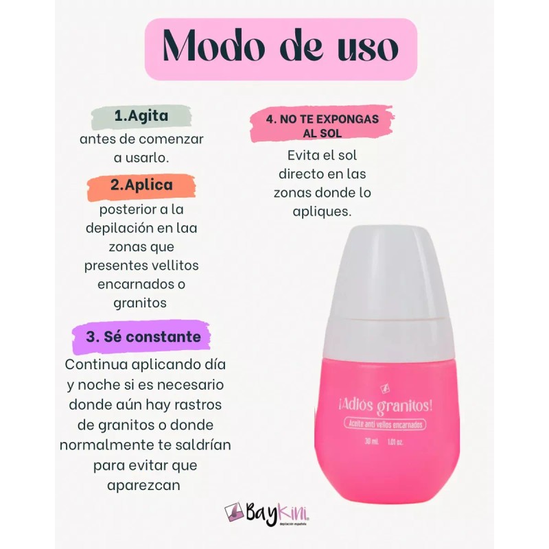 Baykini Aceite Anti Vellos Encarnados Baykini 100% Natural