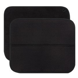 RECYCO Drying Mat, Water Absorbing Sheet, Antibacterial, Absorbent, Quick-Drying Mat, Sponge, Drainage Mat, 14.2 x 17.7 inches (36 x 45 cm), Black, Reversible, Washable Dish Drying Mat, Hangable,