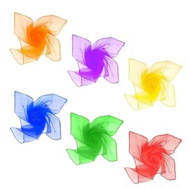 ChasCoCo Color Chiffon Silk Scarf, 6 Colors, Square, Dance, Scarf, Colorful Scarf, How to Wrap 23.6 x 23.6 inches (60 x 60 cm), For Playing Play, Children, Scarf, Dance, Exercise, Juggling, Etc, Pack
