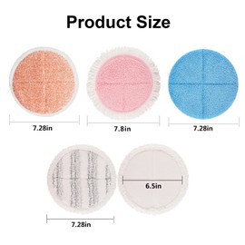 GreeSuit Almohadillas para fregona eléctrica, almohadillas redondas de repuesto para fregona de 7.28 pulgadas, almohadillas para fregona giratoria para limpieza de suelos (paquete de 8)