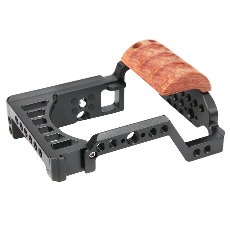 Aluminum Alloy Camera Video Shooting Cage Kit with Wooden Handle