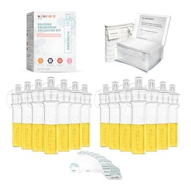 Kit Colector de Calostro Honeybee Baby | Colector Reutilizable de Leche Materna de Silicona para la Recolección de Calostro, Pre-Esterilizado Incluye Estuche de Almacenamiento y Toallitas de Algodón