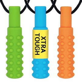 Xtra Tough (XT) - Collar sensorial para masticar (3 unidades) - Juguetes sensoriales para motores orales para autismo, TDAH, lactancia del bebé o necesidades especiales, diseñado para masticadores