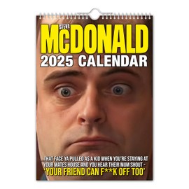 The Calendar King // Steve McDonald - 2025 Wall Calendar - A4 Size // Funny/Quirky/Christmas/Birthday/Gift Idea/Present/Novelty/Humour/Secret Santa