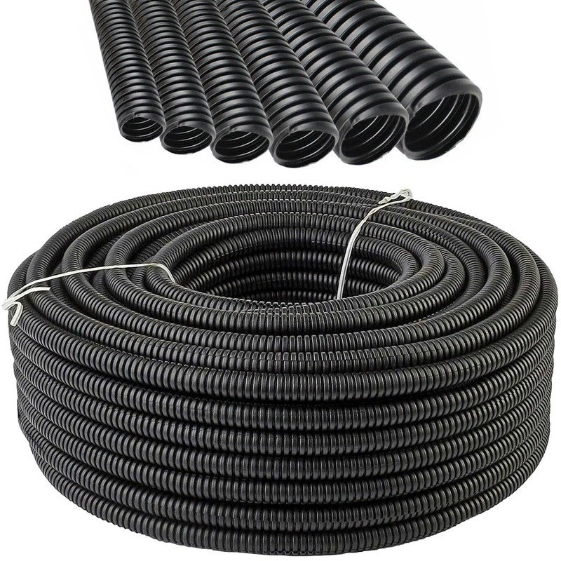 Electriduct 1/4" Polypropylene Non-Slit Wire Loom Corrugated Flexible Conduit -