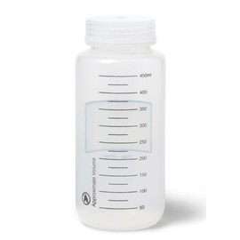 United Scientific® Unistore™ - Sample Containers with Lids - Polypropylene Wide Mouth Graduated Reagent Bottle - 16 Oz Bottles (500ml) Multi-Purpose Plastic Bottles with Lids, Pack of 12