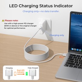 Basesailor USB C to Magnetic 3 Charger Cable 6.6FT/2M,140W USBC Mag 3 Fast Charging Cord for MacBook Air (13" 15" M4 2025,M3 2024,M2 2022 2023),Pro (16" 14" M4 Pro Max,M3 2024,M2 2023,M1 2021),Safe
