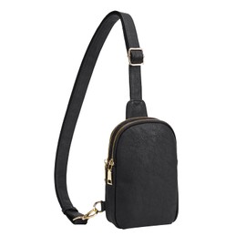 CORALDAISY Crossbody Bags for Women Small Sling Bag Cross Body Purses for Women Leather Cross Body Bag Gifts, Black