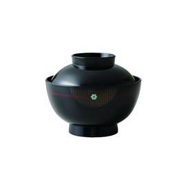 Takenaka T-46658 Musubi Zoni Bowl, Approx. Diameter 4.9 x 4.1 inches (12.6 x 10.4 cm), Made in Japan, Black