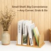 Deefielly Cookbook Organizer, Wooden Countertop Bookshelf, Space-Saving Recipe Book Storage