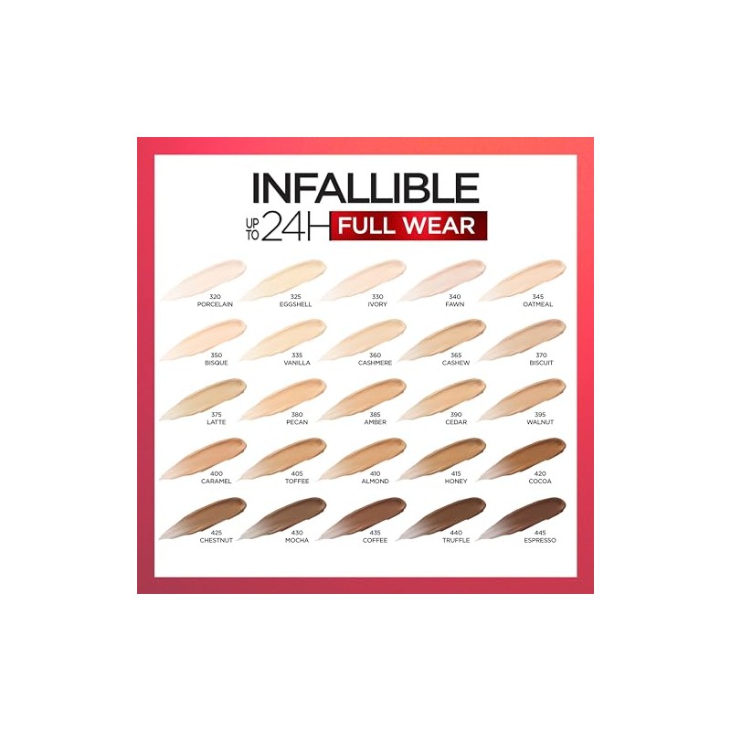 L'Oreal Paris Cosmetics Infallible Full Wear Concealer, Vanilla, 0.33 Fluid
