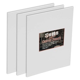 SoHo Artist Cotton Canvas All Media Panels - 10x10-3 Pack of Double Primed Cotton Acid-Free Panels Bonded Canvases for Paintings, Artwork and More