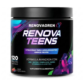 RenovaTeens Vitaminas Adolescentes 12-18años Enfoque Energía Rendimiento Frutos Rojos