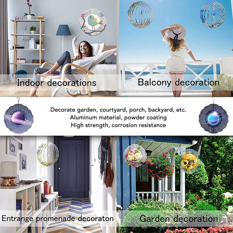 Sublimation Wind Chime Aluminum DIY Blank Wind Turntable for Outdoor