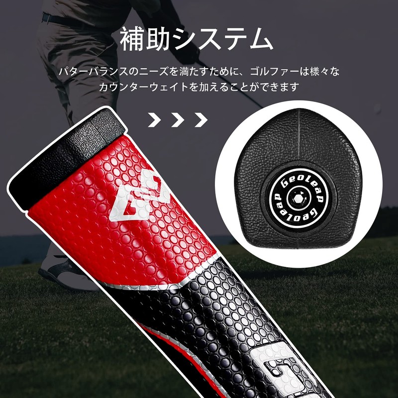 Geoleap Pistol Putter Grips—Soft PU Material, Standard, Pistol Shaped, Lightweight