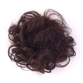 Priscilla GVS-03 Girls Scrunchie Wig, Dolly Curl, Heat Resistant, TDB, Dark Brown