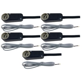 Trango® Security – GU10 Connection Box Set of 5 100 cm 2 x 0.75 mm² White PVC Cable for LED or Halogen Recessed Lighting Spotlight Bulb Socket TÜV/GS geprüft