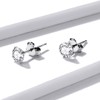 BISAER 925 Sterling Silver 4MM Cubic Zirconia Stud Earrings for
