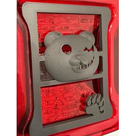 Slasher Bear Cute with Claw in 3D Black for Jeep Led Version JK/JKU/JL Rear Tail Light Covers (2019-2025) Led Version - Paw Paws