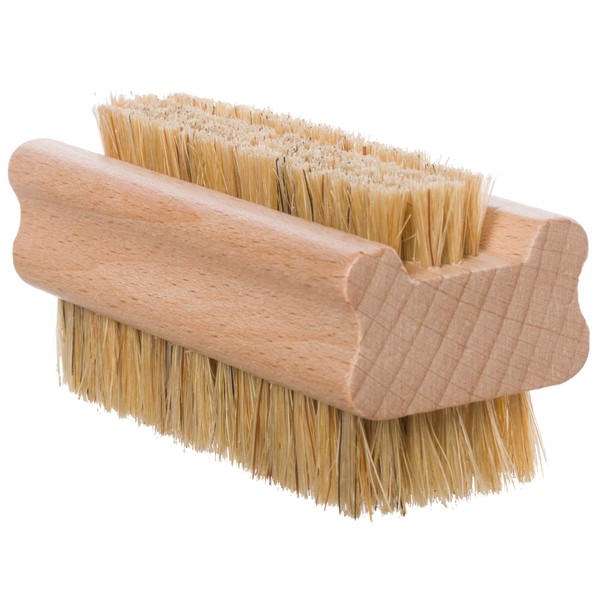 Redecker Natural Pig Bristle Nail Brush with Untreated Beechwood Handle, 3-3/4-Inches