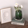 Relexome Dark Green Glass Flower Vase for Centerpieces Flowers 6.7