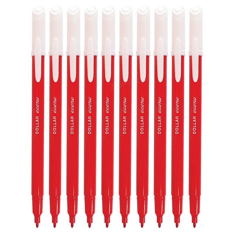 Single Colour Fibre Felt Tip Pens, Fine Tip, RED, Pack