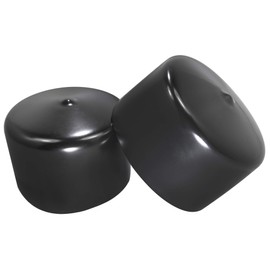 Prescott Plastics 2 1/2” (63.5mm) Outer Diameter Flexible Plastic Hole Caps, Round Black Metal Tubing End Caps, Strong Furniture Leg Inserts, Impact & Weather Resistant, Made in The USA - 4 Pack