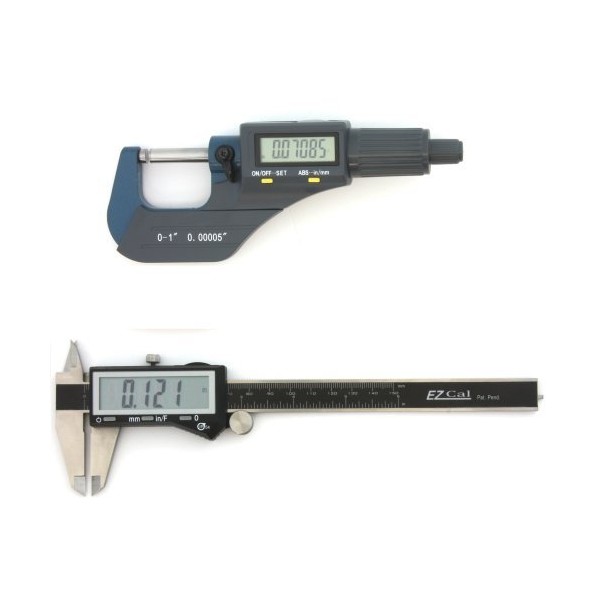 iGaging Digital Electronic Micrometer 0-1"/0.00005" and Caliper 0-6"/0.0005" Set Machinist Inspection Tool Kit