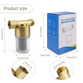 0XBIT Water Hose Filter, Rain Water Filter, Transparent, Water Filter, House Connection, Stainless Steel, Reusable, Precision Filtration, for Shower Head, Tap