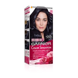 Garnier Color Sensation Colouration 3 Pack Vibrant and Long Lasting Colour Full Grey Coverage Easy Application with Bowl and Brush Soft and Silky Hair 2.10 Blue Black