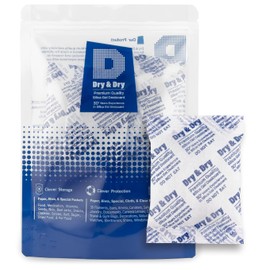 Dry & Dry 50 Gram [5 Packets] Silica Gel Packets Desiccants, Silica Packets - Rechargeable Silica Gel Packs, Desiccants Packets, Silica Gel