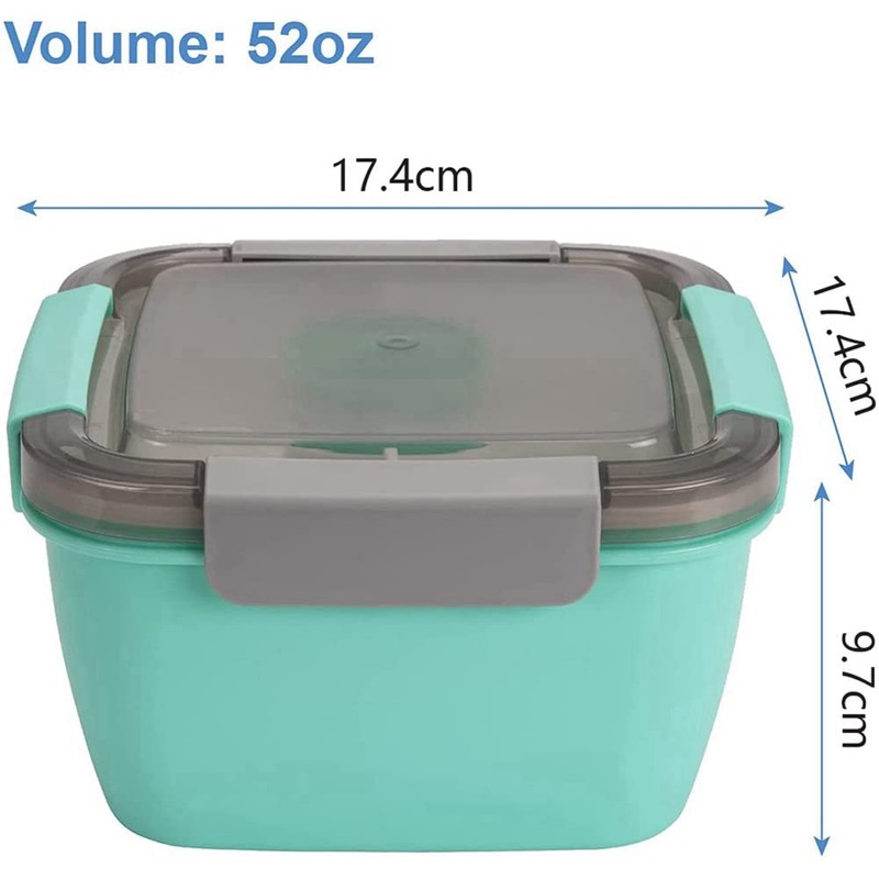 Zicojia Lunch Container to Go, 1500Ml Salad Bowls with 3