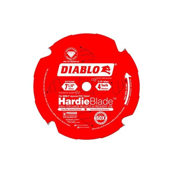 Diablo 7.25-Inch x 4 Teeth PCD Tip TCG HardieBlade Fiber