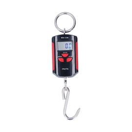 Electronic Hanging Scales 200 kg Electronic Hanging Scales Industrial Crane Scales Digital Fish Scales with Hook and LCD Display with ABS Engineering Plastic Shell (Reddish Black)