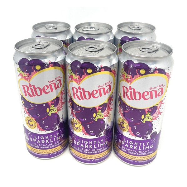 Ribena Sparkling Juice Drink Can, Blackcurrant, 6 x 325ml