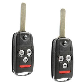 Car Flip Key Fob Keyless Entry Remote fits 2009-2014 Acura TL TSX / 2010-2013 Acura ZDX (MLBHLIK-1T, 2500A-HLIK1T) 2-Pack