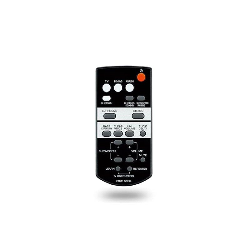 Replacement Remote Control for Yamaha FSR71 ZK72120 Sound Bar System